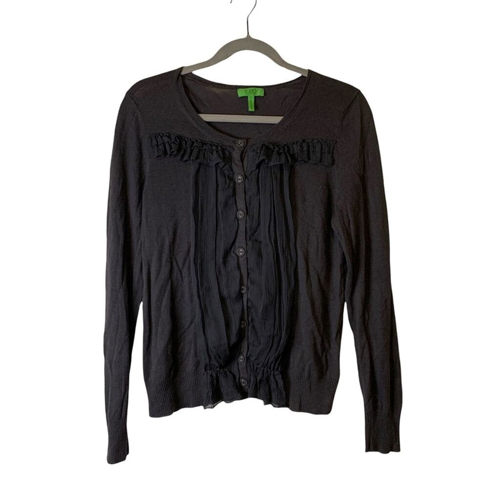LOGO Instant Chic Ruffle Blouse Cardigan Small